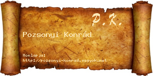 Pozsonyi Konrád névjegykártya